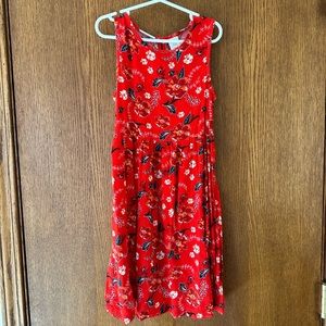 Lightweight Sleeveless Red Floral Blueberi Boulevard Dress size 7/8